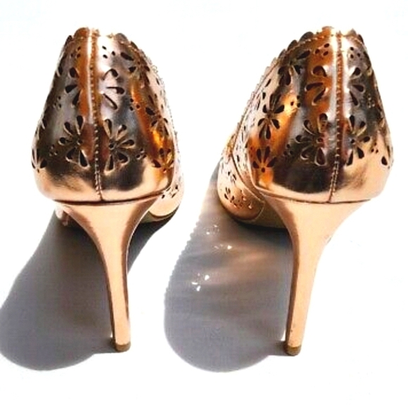 LC Lauren Conrad Confettirose Women's Stilletto Rose Gold Heels Size 7 Med - Picture 7 of 11